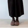 Zapatos Mary Jane Franceses Suaves de Una Correa para Mujer 2026 Otoño/Invierno Nuevos de Fondo Plano de Boca Baja Slip-on de Piel Zapatos Individuales para Mujer