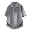 Camisa Polo de Manga Corta para Hombre Estilo Maduro Ligero 2022 Verano Marca de Moda Camiseta de Media Manga Top para Hombre Estilo Coreano Camiseta con Cuello Camisa de Moda