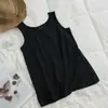Camisole Base de Algodão Slub Estilo Coreano de Verão Solta de Comprimento Médio Feminina Tamanho Grande Sem Mangas Cor Sólida Tendência Peça para Usar por Cima Camiseta