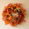 Guirnalda de Corona de Girasol para Acción de Gracias de Otoño Halloween Cruzada Boda Artificial Creativa Planta de Simulación Corona de Flores Adorno Colgante