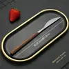 Juego de Cuchillo, Tenedor y Cuchara de Acero Inoxidable con Mango de Grano de Madera en Stock, Juego de Cubiertos de Acero Inoxidable con Mango de Madera Imitación, Cuchillo y Tenedor para Bistec, Vajilla Occidental