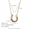 Diseño de Nicho Europeo y Americano Personalidad Creativa Colgante Acero Inoxidable Chapado en Oro de 18K Herradura en Forma de U Colgante de Diamante Collar para Mujeres