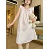 Pijama de Algodón Nube para Mujer, Camisón de Verano Francés de Lunares de Manga Corta, Ropa Dulce para el Hogar, Se Puede Usar Afuera, Venta al por Mayor Transfronteriza