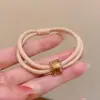 Elástico de Cabelo de Cristal Estilo Coreano Argolas de Cabelo Simples Marrom Leite Tendões de Borracha Feminino Elegante Versátil Elástico para Rabo de Cavalo Alto Acessórios de Cabelo