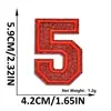 Suministro transfronterizo de parches bordados de letras y números en inglés color rojo brillante con adhesivo termofusible para decoración de ropa y sombreros