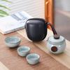 Taza Exprés Portátil Ruyao Juego de Té de Viaje Una Tetera Tres Tazas Camping al Aire Libre Cerámica Cafetera Logotipo Publicitario Regalo