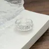 Anel Aberto Versátil e Requintado de Gipsofila Zircônia Diamante para Mulheres Usarem Empilhado Personalizado Fashionável de Alta Qualidade Anel Aberto para Dedo Indicador
