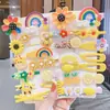 Grampo de Cabelo Infantil Celebridade da Internet Fofo Acessórios de Cabelo de Princesa Desenho Animado Presilha de Franja Conjunto de 14 Peças Grampo de Cabelo para Menina Grampo Bb para Menina