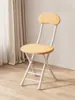 Taburete Plegable con Respaldo, Silla con Cojín Suave, Silla Sencilla para el Hogar, Silla Plegable para Dormitorio, Taburete Pequeño para Balcón, Taburete Redondo Portátil