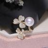 Accesorios DIY anillo de perla de moda seiko de plata de ley S925 soporte vacío soporte de anillo de circonita microincrustada apertura 8-12