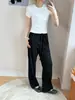 Novo Modelo Outono/Inverno 2026 SST043 Camiseta Básica para Deslocamento Urbano Algodão Levemente Elástico Gola Redonda Manga Curta Solta para Mulheres