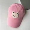 Boné de beisebol com patch de urso feito em casa feminino estilo coreano topo macio fofo que rejuvenesce o rosto chapéu de aba de pato proteção solar sombra de sol moda