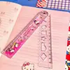 Gatito de Dibujos Animados Plegable Regla de Arena Líquida 15/30CM Ola Transformable Regla Multifuncional Papelería de Aprendizaje para Estudiantes