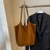 Nova Bolsa de Ombro Vintage em Camurça Outono/Inverno 2026 para Mulheres, Bolsa de Mão de Grande Capacidade com Bolsa Pequena Dentro, Bolsa Tote Tendência de Abaixo do Braço