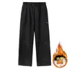 Calças Casuais de Algodão com Estrutura Dividida para Trabalho, Novas Calças Longas de Inverno para Exterior, Quentes, Espessadas e Impermeáveis
