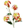 Flores Artificiales para Bodas Transfronterizas, Lirios Llama de 5 Cabezas para Decoración de Escenarios, Arreglos de Piso para Bodas, Lirios de Tallo Único