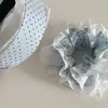 Tela de Lunares con Encaje Azul Anillo para el Cabello de Intestino Grueso Diadema para el Cabello de Mujer Pasador Cuerda para el Cabello Correa para el Cabello Versátil Accesorios para el Cabello