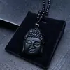 Collar con Cabeza de Buda, Colgante de Buda Vairocana, Colgante de Buda Maitreya de Jade Verde Imitación, Cadena Versátil para Suéter, Suministro para Atracción Turística