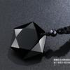 Péndulo Colgante Estrella de Seis Puntas de Obsidiana Piedra de Energía Arena Azul Collar Piedra Cielo Estrellado Colgante de Cristal Joyería para Mujeres