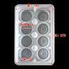 Caja de embalaje de alimentos tipo blíster de polipropileno, bandeja pequeña tipo jaula, bollos desechables, fondo verde, grupo interior, embalaje para pastel de calabaza