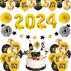 Balão Decoração de Ano Novo balão atacado Decoração de festa de Ano Novo 12 polegadas redondo látex 32 polegadas balão digital de Ano Novo