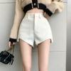Sentido del Diseño Nicho Dulce Chicas Picantes Blancos Súper Shorts Mujer Verano 2023 Nuevos Cintura Alta Adelgazantes Casuales Pantalones de Pierna Ancha