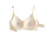 Sutiã Push-Up Floral de Qualidade para Seios Pequenos, Estilo Fino, Sem Fio, Bojo Fixo, Lingerie de Renda Sem Costura para Mulheres