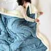 Manta Gruesa de Franela de Coral Lana de Cordero Manta para Siesta Sofá Chal de Oficina Manta Pequeña para Aire Acondicionado