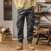 Pantalones Jogger de Trabajo G-Stone con Múltiples Bolsillos para Hombre, Primavera y Otoño, Corte Holgado, Parche Pequeño con Logo, Cordón, Pantalones Largos Casuales Color Caqui, Sin Arrugas