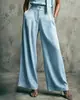 2026 Estación Independiente de Amazon Transfronteriza Europea y Americana Nuevos Pantalones Casuales de Pierna Ancha de Color Sólido de Cintura Alta Holgados Adelgazantes para Mujer