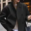 Abrigo de lana holgado de doble botonadura para mujer europeo y americano, chaqueta versátil elegante y estilosa para primavera y otoño