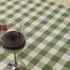 Toalha de Mesa Xadrez Natalina Estilo Americano, Poliéster-Linho, Impermeável, à Prova de Óleo, Resistente ao Calor, Bordada, Espessada, Adequada para Uso em Hotel e Casa, Toalha de Mesa Redonda