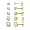 Pendientes Clásicos de Cuatro Garras para Mujer, Pendientes de Circonita Acuática, Pendientes de Hélice, Pendientes de Diamante para Hombre, Súper Brillantes, Compactos, de Alta Gama y Sencillos