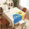 Toalha de mesa Dopamina quadrada, à prova d'água e de óleo, não precisa lavar, novo modelo 2024, capa de mesa quadrada pequena, jogo americano de mesa de jantar com desenho