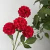 Flores Artificiales para Bodas: Crisantemo de Bola de 4 Cabezas, Rosa Copo de Nieve, Hibisco, Arreglo Floral para Salón de Bodas, Guía de Flores, Arreglo Floral, Hortensia