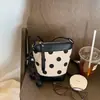 Bolso Cubo de Lunares Estilo Coreano Transfronterizo 2026 Verano Nuevo Diseño de Nicho Moda de Oficina Bolso Cubo de Hombro Único Cruzado