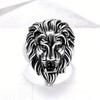 Anillo Retro Estilo Europeo y Americano, Anillo para Hombre con Cabeza de León Chapado en Oro, Anillo Dominante con Cabeza de León Estilo Hip-Hop