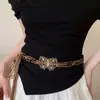 Estilo Étnico Boêmio Corrente de Cintura Borboleta Design Nicho Feminino Cinto Decorativo High-End com Saia