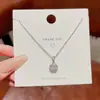 Collar de Zirconia Estilo Coreano Nicho Dulce Lujo Ligero Gama Alta Colgante Simple Cadena de Cuello Exquisita Cadena para Clavícula de Acero de Titanio para Mujeres