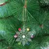 Decoración Navideña Colgantes Transparentes de Copo de Nieve Adornos Coloridos para Árbol de Navidad Suministros para Decoración de Escena de Fiesta Festiva