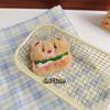 Cartoon Plush Toast Biscuit Pingente Boneca DIY Headwear Broche Roupas Acessórios Semi-acabados Brinquedo de Descompressão