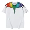 Fornecimento transfronteiriço atacado INS Europa e Estados Unidos marca da moda MB manga curta masculina e feminina cores de amantes asas de pena clássica T-shirt de meia manga