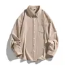 Camisa de Pana de Manga Larga para Hombre, Estilo Americano de Primavera, Tallas Grandes, Chaqueta Casual Holgada, Top 78