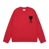 ¡Peso Alto! Suéter Ami Arauneif con Cuello Redondo y Diseño de Corazón Grande, Nuevo Modelo 25Ss, Ropa de Punto de Lana Transfronteriza para Mujer