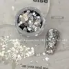 Nuevos Accesorios para Uñas, Polvo de Brillo Mezclado de Cuatro Colores, Sensación de Alta Gama Fresca y Elegante, Mismo Estilo que Salón de Uñas, Polvo de Brillo Poligonal