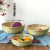 Cesta de bambu produtos de bambu cesta verde de bambu tecelagem de bambu cesto de peneirar cesta de ovos cesta de armazenamento lavagem de frutas cesta de pão cozido doméstico