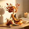 Artesanía de resina creativa transfronteriza figura de estatua de chica de yoga adorno de decoración de escritorio para sala de estar del hogar