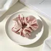Goma para el pelo satinada de color liso estilo francés para mujer, Sujetador de moño grande de alta gama, Accesorio para el pelo versátil para mujer