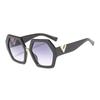 Nuevas gafas de sol de moda de montura gruesa transfronterizas estampado de leopardo para mujer metal V Gafas de sol con montura fabricantes mayoreo 1914