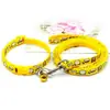 Correa para perro de dibujos animados de 1 cm de ancho con cascabel, collar para mascotas pequeñas y medianas, juego de collar para gatos, anti-pérdida para exteriores